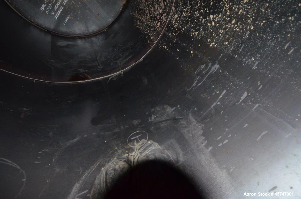 Used Dunn Industries Ultra Tank, 5000 Gallon, Carbon Steel, Vertical. Approximate 96" diameter x 160" straight side, slight coned top, flat bottom. Openings top 18" man way with cover, (3) 2-1/2" thr...