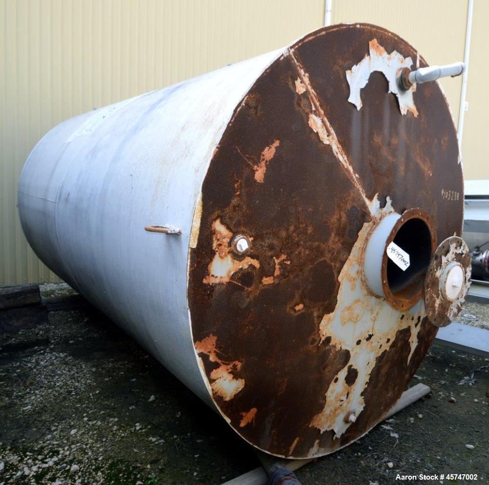 Used Dunn Industries Ultra Tank, 5000 Gallon, Carbon Steel, Vertical. Approximate 96" diameter x 160" straight side, slight coned top, flat bottom. Openings top 18" man way with cover, (3) 2-1/2" thr...