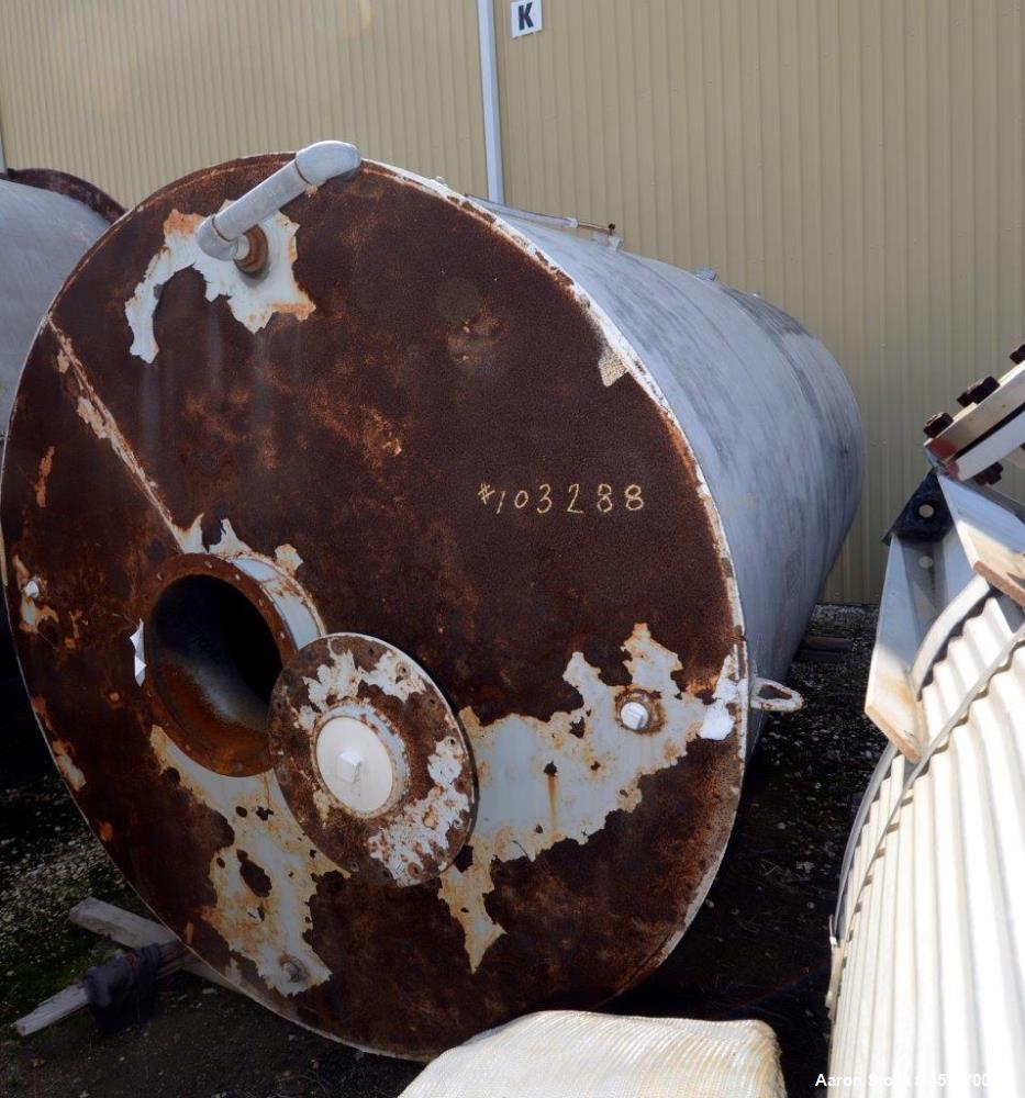Used Dunn Industries Ultra Tank, 5000 Gallon, Carbon Steel, Vertical. Approximate 96" diameter x 160" straight side, slight coned top, flat bottom. Openings top 18" man way with cover, (3) 2-1/2" thr...