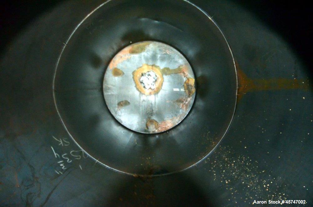 Used Dunn Industries Ultra Tank, 5000 Gallon, Carbon Steel, Vertical. Approximate 96" diameter x 160" straight side, slight coned top, flat bottom. Openings top 18" man way with cover, (3) 2-1/2" thr...