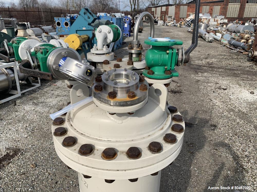 Used Edlon-PSI 50 Gallon Receiver Tank, Carbon Steel PFA Lined Construction.