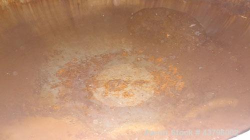 Used Fuller Company Pressure Tank, 3500 Gallon, Carbon Steel. Approximately 96” diameter x 96” straight side, elliptical top and bottom. Internal rated 150 psi at 500 degrees F. Openings: side (4) 8”...