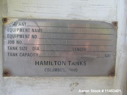 Used- Hamilton Tank, 30000 Gallon.