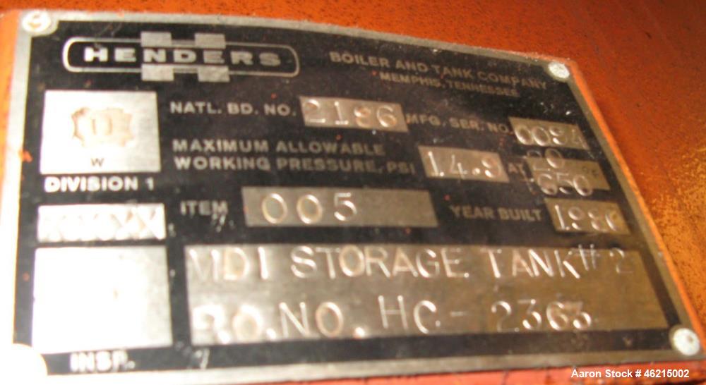 Used Henders Boiler & Tank Company Pressure Tank