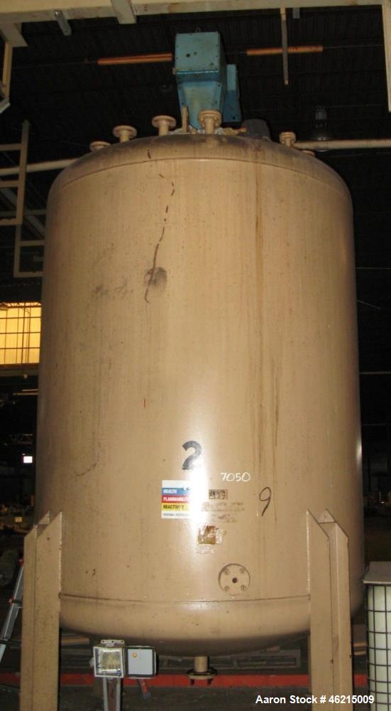 Used Henders Boiler & Tank Company Pressure Tank, 2292 Gallons, Carbon Steel, Vertical. Approximately 84" diameter x 99" straight side, ASME flanged and dished top and bottom head. Internal lined wit...