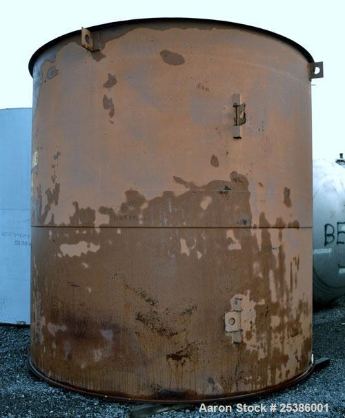 Used Highland Tank, 7800 Gallon, Carbon Steel, Vertical. 132" Diameter x 132" straight side, coned top, flat bottom. Openings top (2) approximate 4-1/4" NPT, 23-1/2" man way with cover, side approxim...