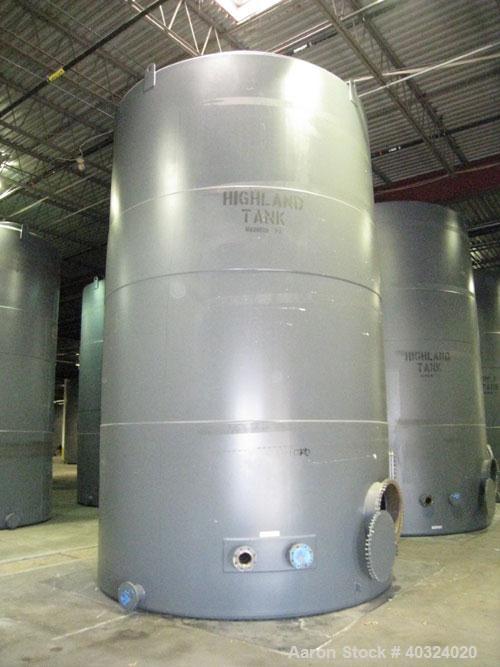 Unused- Highland Tank, 16,920 gallon, carbon steel, vertical. Approximately 12' diameter x 20' straight side, slight coned top, flat bottom. U.L. 142 labeled for above ground flammable storage. Openi...