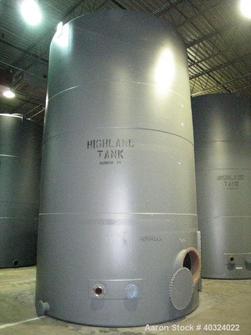 Unused- Highland Tank, 16,920 Gallon, Carbon Steel, Vertical. Approximately 12' diameter x 20' straight side, slight coned top, flat bottom. U.L. 142 labeled for above ground flammable storage. Openi...