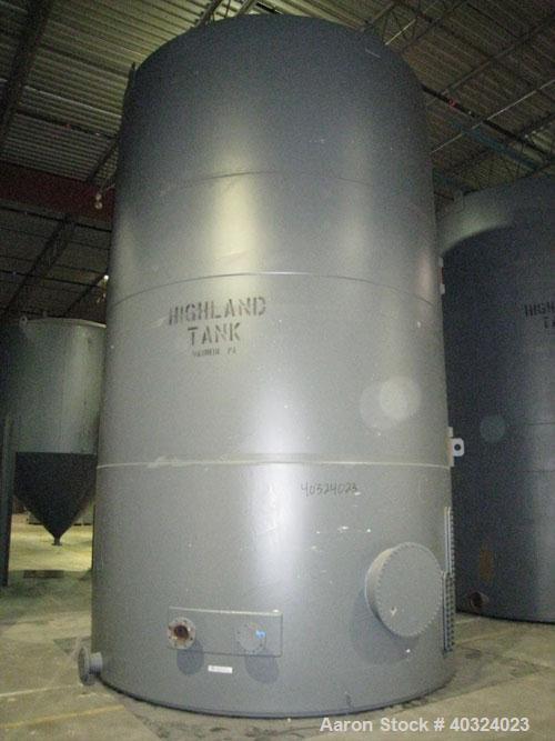 Unused- Highland Tank, 16,920 Gallon, Carbon Steel, Vertical. Approximately 12' diameter x 20' straight side, slight coned top, flat bottom. U.L. 142 labeled for above ground flammable storage. Openi...