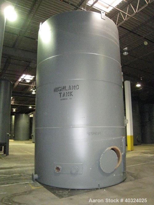 Unused- Highland Tank, 16,920 gallon, carbon steel, vertical. Approximately 12' diameter x 20' straight side, slight coned top, flat bottom. U.L. 142 labeled for above ground flammable storage. Openi...
