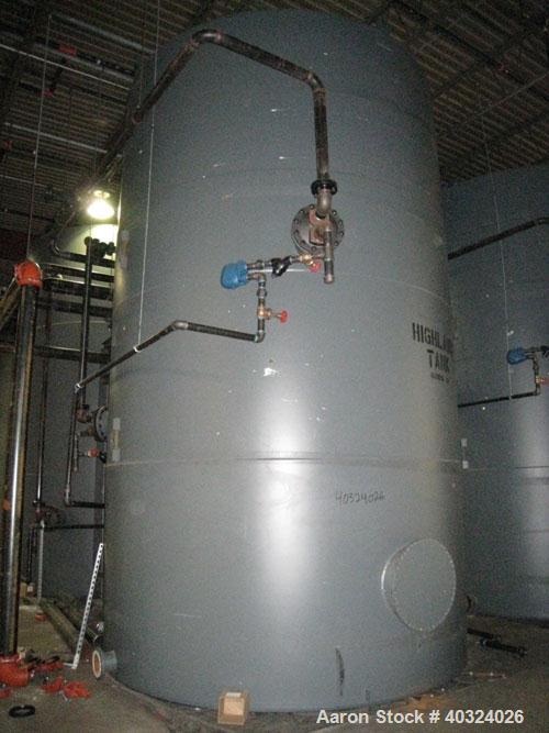 Unused- Highland Tank, 16,920 gallon, carbon steel, vertical. Approximately 12' diameter x 20' straight side, slight coned top, flat bottom. U.L. 142 labeled for above ground flammable storage. Openi...