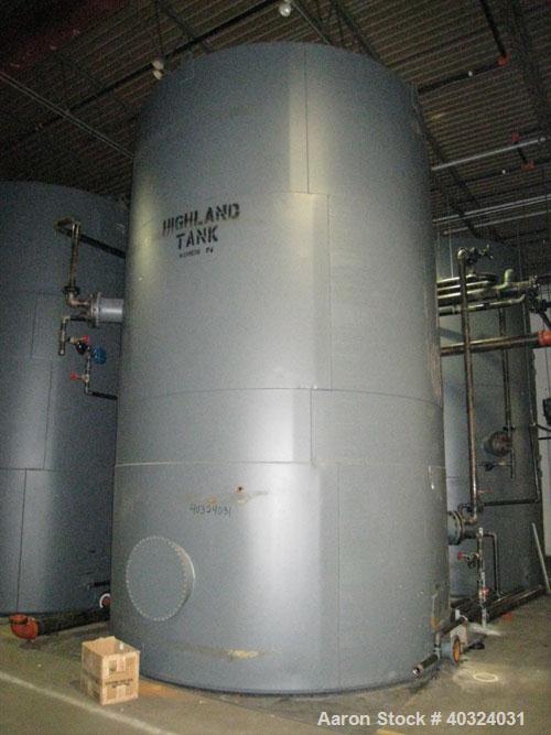 Unused- Highland Tank, 16,920 Gallon, Carbon Steel, Vertical. Approximately 12' diameter x 20' straight side, slight coned top, flat bottom. U.L. 142 labeled for above ground flammable storage. Openi...
