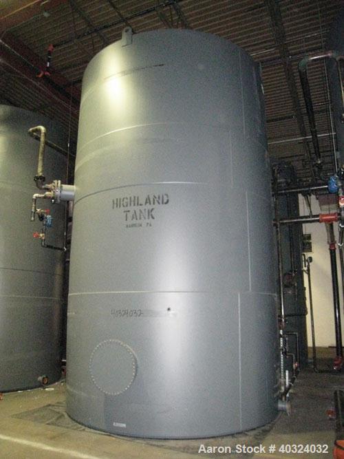 Unused- Highland Tank, 16,920 Gallon, Carbon Steel, Vertical. Approximately 12' diameter x 20' straight side, slight coned top, flat bottom. U.L. 142 labeled for above ground flammable storage. Openi...