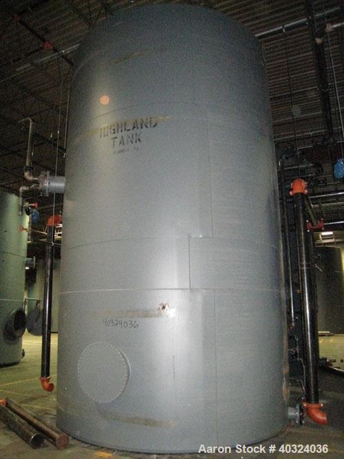 Unused- Highland Tank, 16,920 Gallon, Carbon Steel, Vertical. Approximately 12' diameter x 20' straight side, slight coned top, flat bottom. U.L. 142 labeled for above ground flammable storage. Openi...
