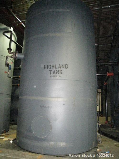 Unused- Highland Tank, 16,920 Gallon, Carbon Steel, Vertical. Approximately 12' diameter x 20' straight side, slight coned top, flat bottom. U.L. 142 labeled for above ground flammable storage. Openi...