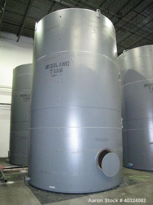 Unused- Highland Tank, 16,920 Gallon, Carbon Steel, Vertical. Approximately 12' diameter x 20' straight side, slight coned top, flat bottom. U.L. 142 labeled for above ground flammable storage. Openi...