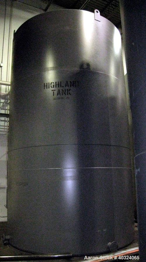 Unused- Highland Tank, 16,920 Gallon, Carbon Steel, Vertical. Approximately 12' diameter x 20' straight side, slight coned top, flat bottom. U.L. 142 labeled for above ground flammable storage. Openi...