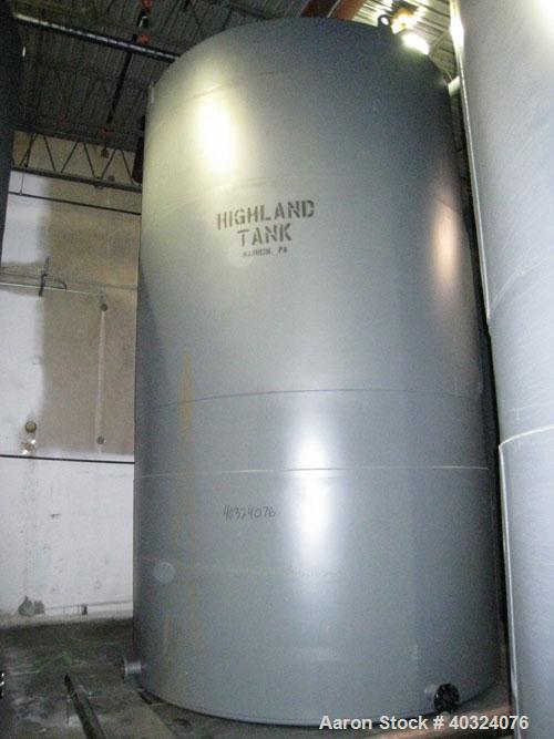 Unused- Highland Tank, 16,920 Gallon, Carbon Steel, Vertical. Approximately 12' diameter x 20' straight side, slight coned top, flat bottom. U.L. 142 labeled for above ground flammable storage. Openi...