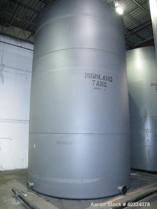Unused- Highland Tank, 16,920 Gallon, Carbon Steel, Vertical. Approximately 12' diameter x 20' straight side, slight coned top, flat bottom. U.L. 142 labeled for above ground flammable storage. Openi...