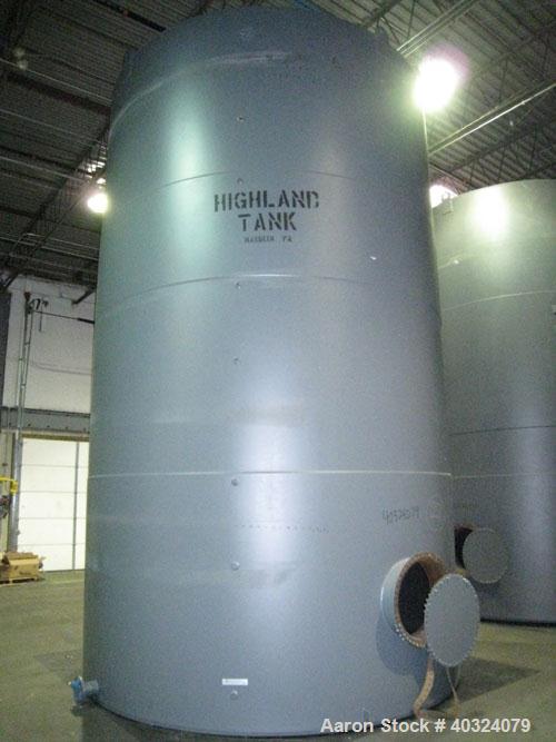 Unused- Highland Tank, 16,920 Gallon, Carbon Steel, Vertical. Approximately 12' diameter x 20' straight side, slight coned top, flat bottom. U.L. 142 labeled for above ground flammable storage. Openi...