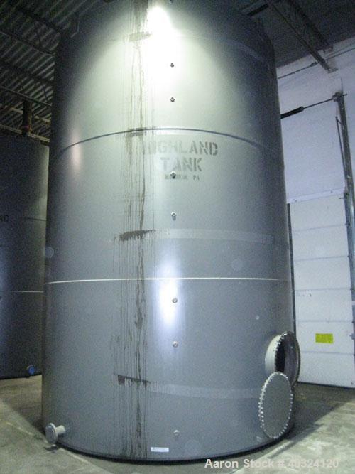 Unused- Highland Tank, 15,225 Gallon, Carbon Steel, Vertical. Approximately 12' diameter x 18' straight side, slight coned top, flat bottom. U.L. 142 labeled for above ground flammable storage. Openi...