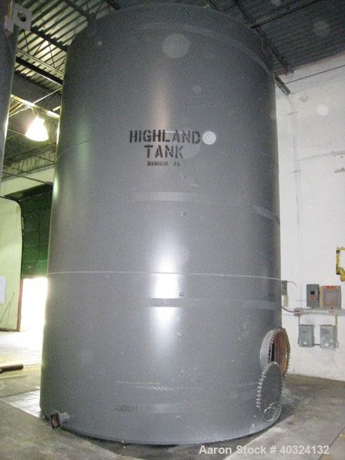 Unused- Highland Tank, 15,225 Gallon, Carbon Steel, Vertical. Approximately 12' diameter x 18' straight side, slight coned top, flat bottom. U.L. 142 labeled for above ground flammable storage. Openi...