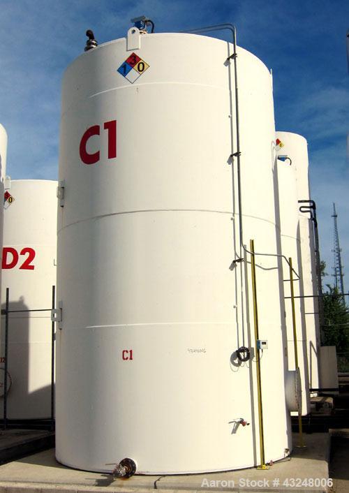 Used Highland Tank, 16,920 Gallon, Carbon Steel, Vertical. Approximately 12' diameter x 20' straight side, slight coned top, flat bottom. U.L. 142 labeled for above ground flammable storage. Openings...