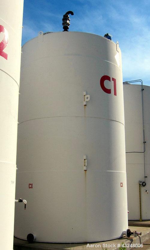 Used Highland Tank, 16,920 Gallon, Carbon Steel, Vertical. Approximately 12' diameter x 20' straight side, slight coned top, flat bottom. U.L. 142 labeled for above ground flammable storage. Openings...