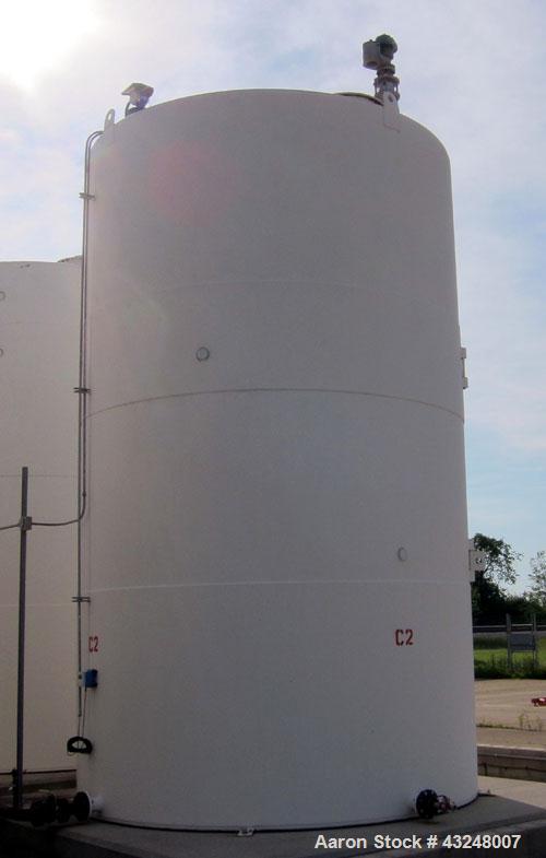 Used Highland Tank, 16,920 Gallon, Carbon Steel, Vertical. Approximately 12' diameter x 20' straight side, slight coned top, flat bottom. U.L. 142 labeled for above ground flammable storage. Openings...