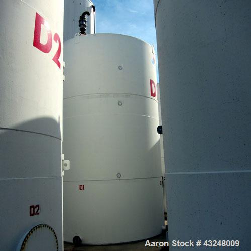 Used Highland Tank, 16,920 Gallon, Carbon Steel, Vertical. Approximately 12' diameter x 20' straight side, slight coned top, flat bottom. U.L. 142 labeled for above ground flammable storage. Openings...
