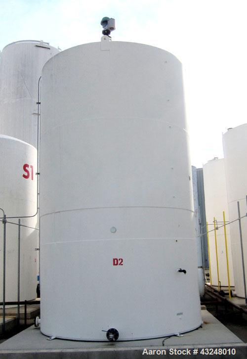 Used Highland Tank, 16,920 Gallon, Carbon Steel, Vertical. Approximately 12' diameter x 20' straight side, slight coned top, flat bottom. U.L. 142 labeled for above ground flammable storage. Openings...