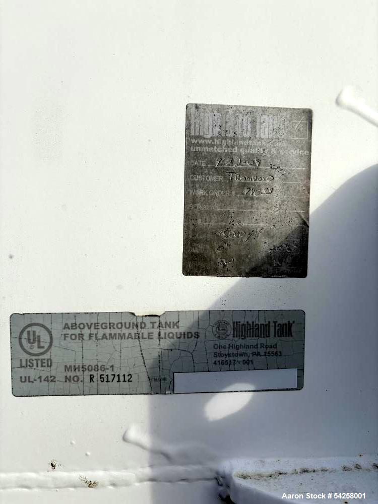 Used Highland Tank 15,000 Gallon Carbon Steel Horizontal Storage Tank | UL-142 | Fuel Service | Saddle-Mounted