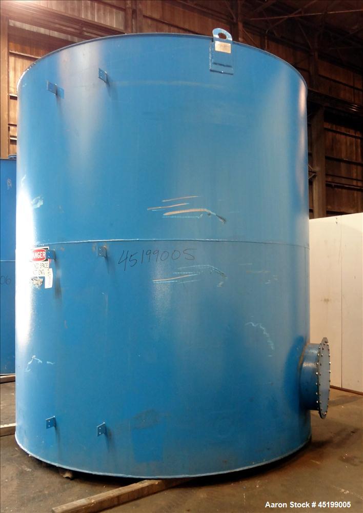 Used International Production Specialist Tank, 6700 Gallon, Carbon Steel, Vertical. Approximate 120" diameter x 138" straight side, slight coned top, flat bottom. Openings top 2", 4" 24" man way with...