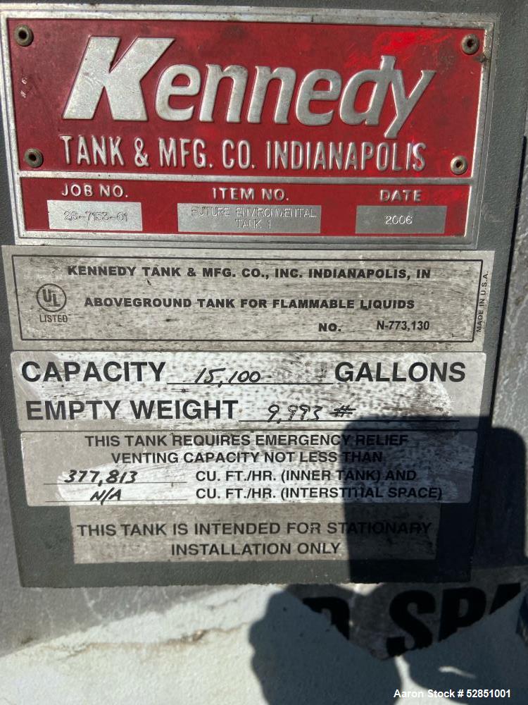 Used- Kennedy Tank & Mfg Co, Storge Tank,  15,000 Gallon