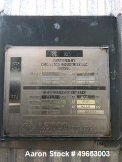 Used CMC Letco Industries Storage Pressure Vessel with Internal Helic Pipe Coi