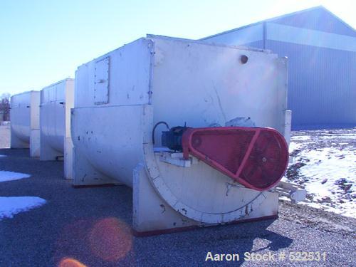 USED: McCarter 40,000 lb horizontal chocolate storage tank. Tank is 84" wide x 89" deep x 186" long. Carbon steel construction. 10 hp drive. 6" end bottom outlet. 15 hp chocolate pump. Jacketed.