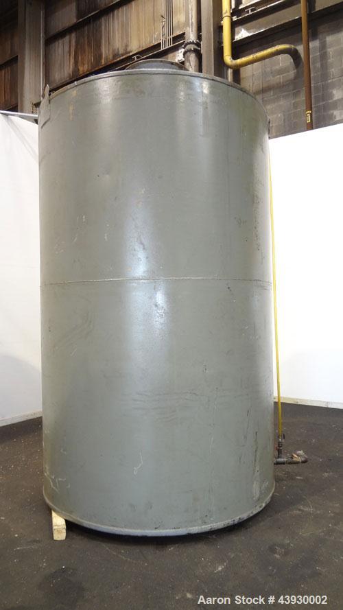 Used Tank, Approximately 3100 Gallon, Carbon Steel, Vertical. 84" Diameter x 130" straight side, flat top and bottom. Openings top (2) 4-1/2" NPT, 17" man way with cover. Approximately 4-1/2" NPT sid...