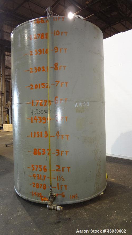 Used Tank, Approximately 3100 Gallon, Carbon Steel, Vertical. 84" Diameter x 130" straight side, flat top and bottom. Openings top (2) 4-1/2" NPT, 17" man way with cover. Approximately 4-1/2" NPT sid...