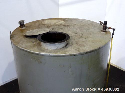 Used Tank, Approximately 3100 Gallon, Carbon Steel, Vertical. 84" Diameter x 130" straight side, flat top and bottom. Openings top (2) 4-1/2" NPT, 17" man way with cover. Approximately 4-1/2" NPT sid...