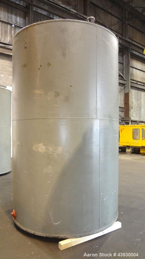 Used Tank, Approximately 3100 Gallon, Carbon Steel, Vertical. 84" Diameter x 130" straight side, flat top and bottom. Openings top (2) 4-1/2" NPT, 17" man way with cover. Approximately 4-1/2" NPT sid...