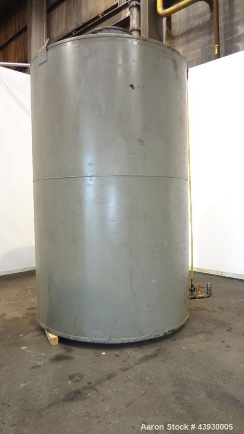 Used Tank, Approximately 3100 Gallon, Carbon Steel, Vertical. 84" Diameter x 130" straight side, flat top and bottom. Openings top (2) 4-1/2" NPT, 17" man way with cover. Approximately 4-1/2" NPT sid...
