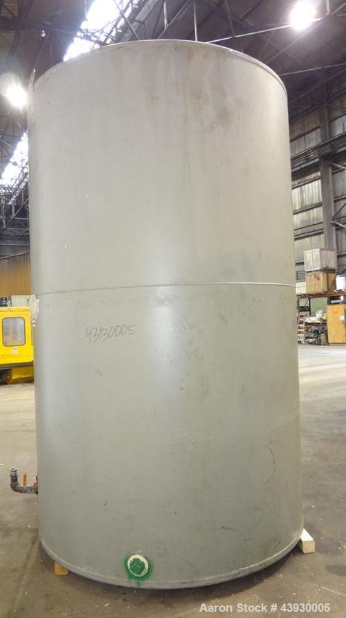Used Tank, Approximately 3100 Gallon, Carbon Steel, Vertical. 84" Diameter x 130" straight side, flat top and bottom. Openings top (2) 4-1/2" NPT, 17" man way with cover. Approximately 4-1/2" NPT sid...