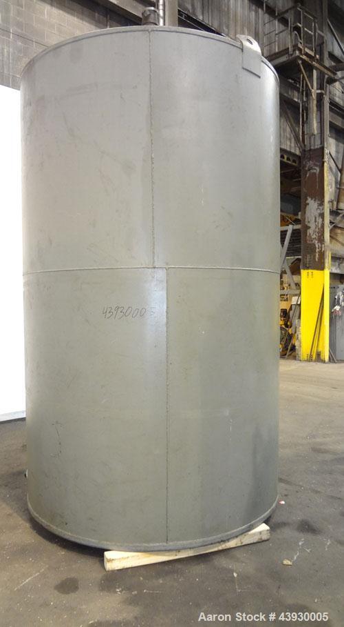 Used Tank, Approximately 3100 Gallon, Carbon Steel, Vertical. 84" Diameter x 130" straight side, flat top and bottom. Openings top (2) 4-1/2" NPT, 17" man way with cover. Approximately 4-1/2" NPT sid...