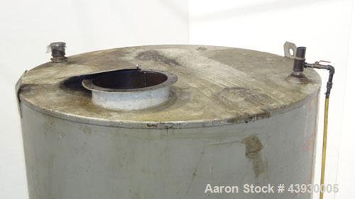 Used Tank, Approximately 3100 Gallon, Carbon Steel, Vertical. 84" Diameter x 130" straight side, flat top and bottom. Openings top (2) 4-1/2" NPT, 17" man way with cover. Approximately 4-1/2" NPT sid...