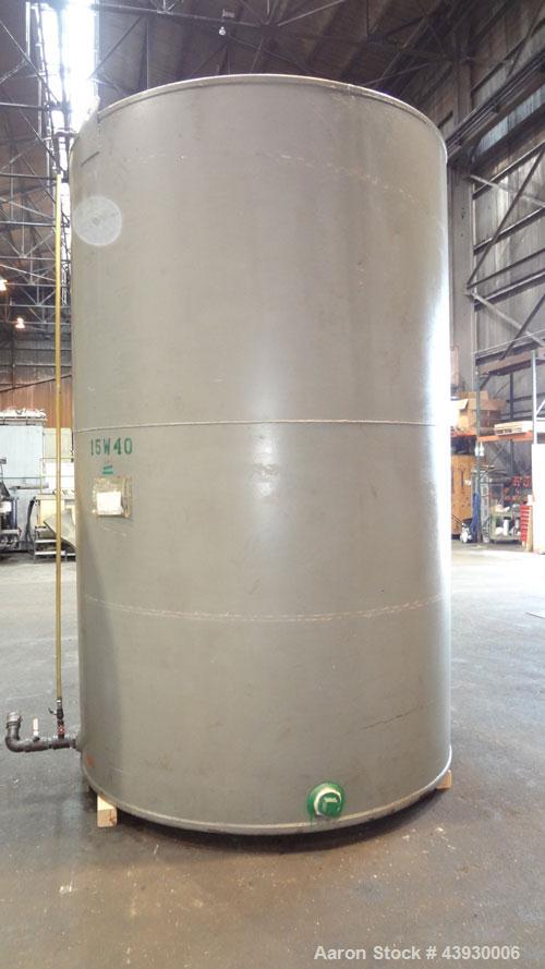 Used Tank, Approximately 3100 Gallon, Carbon Steel, Vertical. 84" Diameter x 130" straight side, flat top and bottom. Openings top (2) 4-1/2" NPT, 17" man way with cover. Approximately 4-1/2" NPT sid...