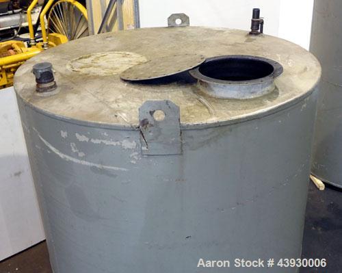 Used Tank, Approximately 3100 Gallon, Carbon Steel, Vertical. 84" Diameter x 130" straight side, flat top and bottom. Openings top (2) 4-1/2" NPT, 17" man way with cover. Approximately 4-1/2" NPT sid...