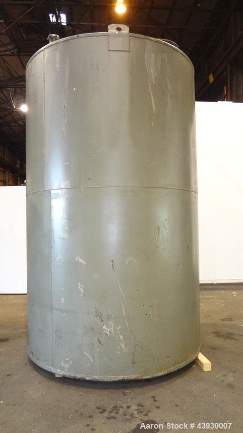 Used 3000 Gallon Carbon Steel Tank, Modern Welding Company, Approximately 7' diameter x 11' high.   Flat Top and Bottom.    3" Side Bottom Outlet, 18" Top Manway, UL listed for Above-ground  - Flamma...