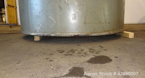 Used 3000 Gallon Carbon Steel Tank, Modern Welding Company, Approximately 7' diameter x 11' high.   Flat Top and Bottom.    3" Side Bottom Outlet, 18" Top Manway, UL listed for Above-ground  - Flamma...