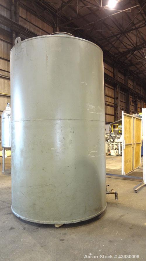 Used 3000 Gallon Carbon Steel Tank, Modern Welding Company, Approximately 7' diameter x 11' high.   Flat Top and Bottom.    3" Side Bottom Outlet, 18" Top Manway, UL listed for Above-ground  - Flamma...