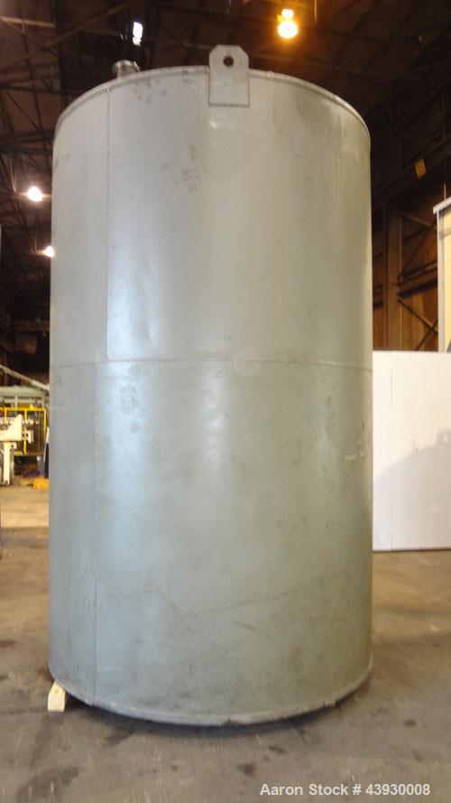 Used 3000 Gallon Carbon Steel Tank, Modern Welding Company, Approximately 7' diameter x 11' high.   Flat Top and Bottom.    3" Side Bottom Outlet, 18" Top Manway, UL listed for Above-ground  - Flamma...